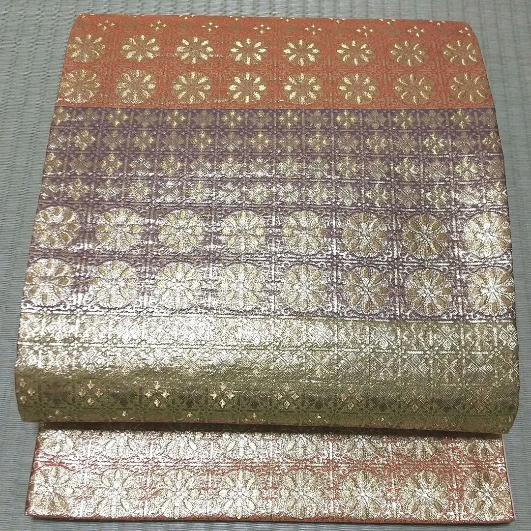限時特賣♪ 六通柄袋帶 花唐草間道 和服振袖 的縮圖