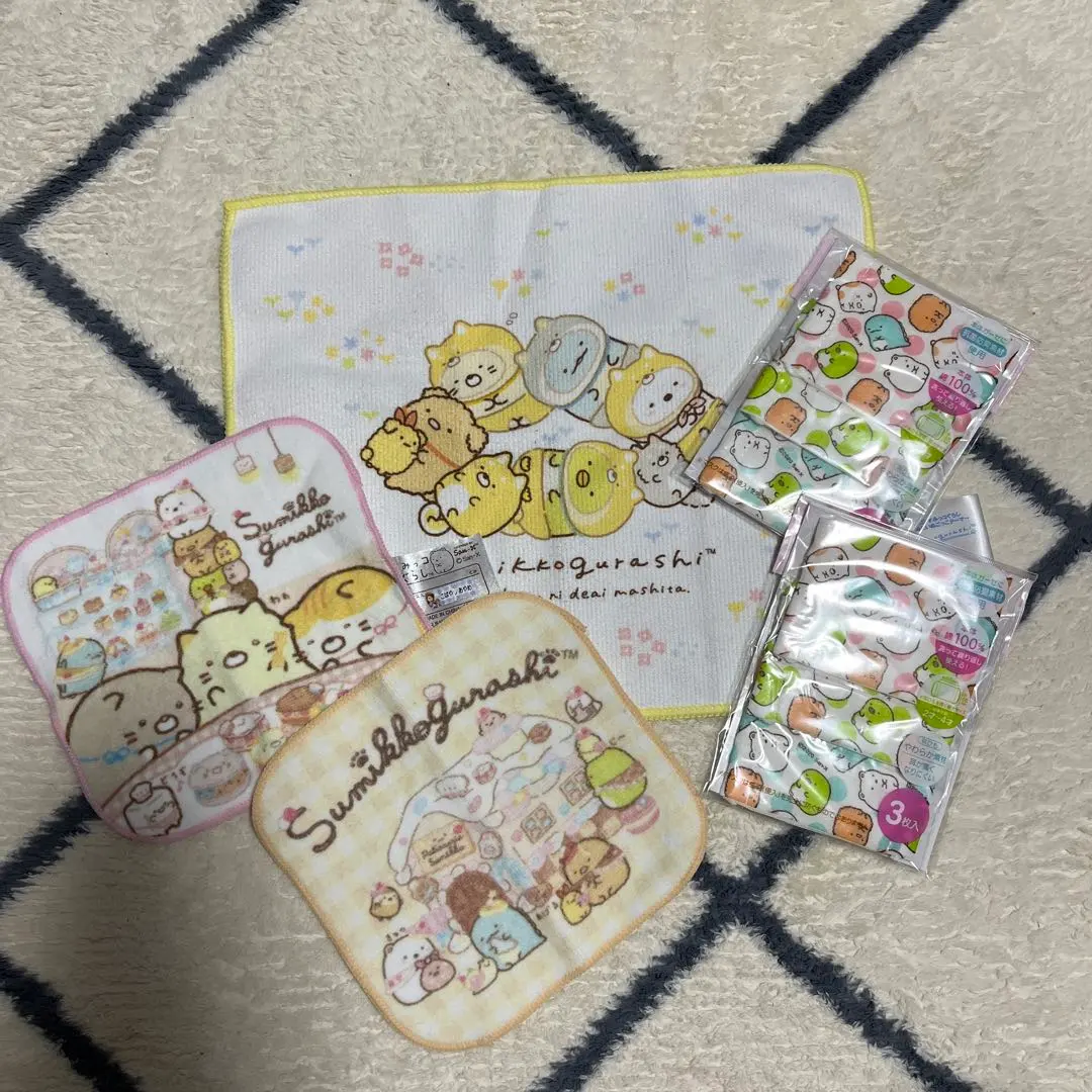 Thumbnail of Sumikko Gurashi mini towels, 3 pieces, children's gauze mask, 2-4 years old, new and unused