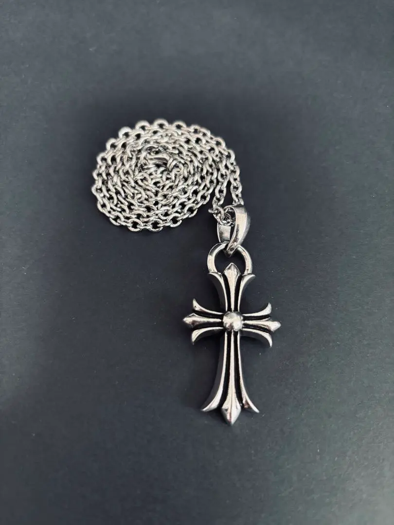 Thumbnail of Necklace Cross Tiny Hole Chain Silver 925 Engraved Accessory