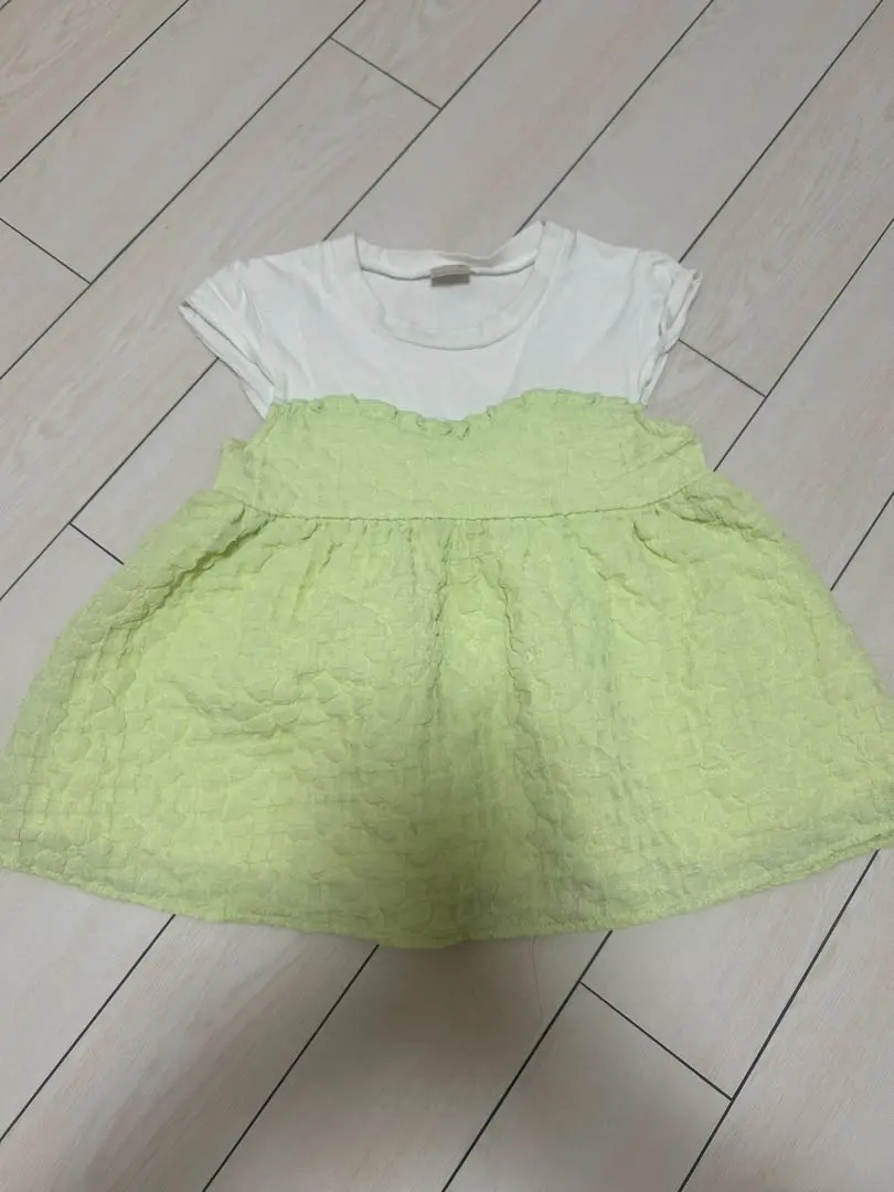Thumbnail of White and Lime Green Tunic with Frills