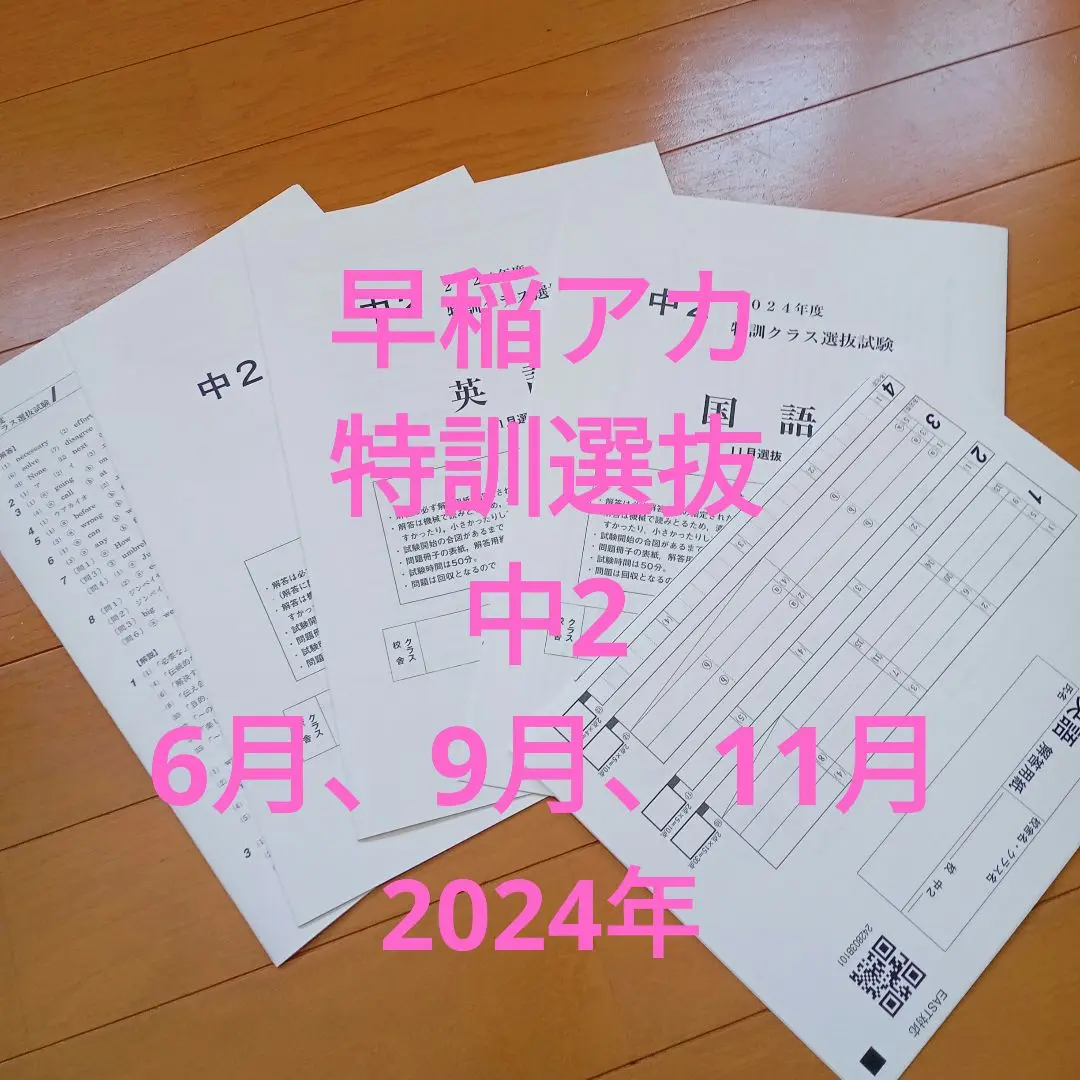 4回分中2【最新版】2024年6月9月11月2025年1月特訓クラス