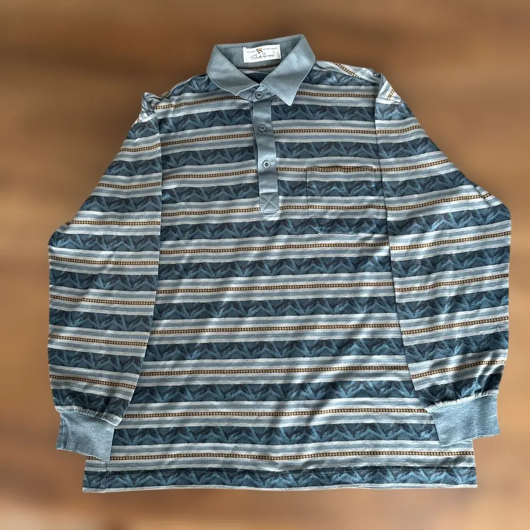 Thumbnail of Shot Arrow Long Sleeve Polo Shirt, Blue Stripe