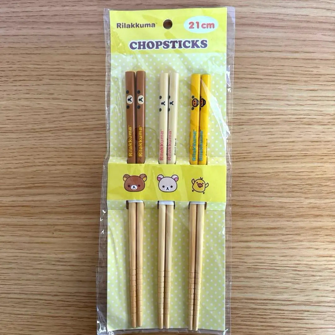 鬆弛熊 竹筷 3雙組 小白熊 小黃鳥 的縮圖