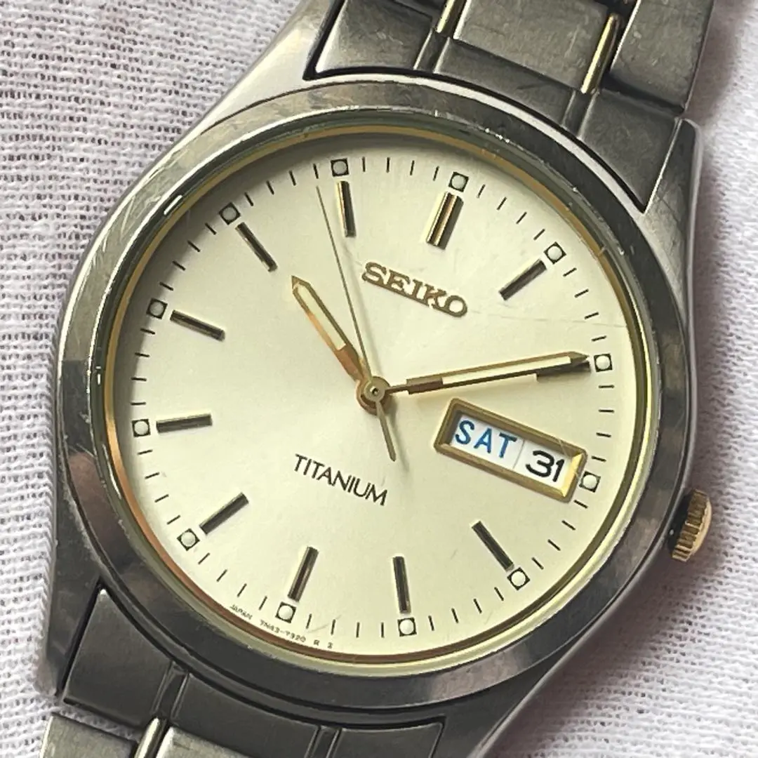【レア】セイコー　SEIKO チタン サファイア　腕時計　7N43-0AS0 SEIKO 腕時計 チタンバンド サファイアガラス 7N43-0AS0 - メルカリ