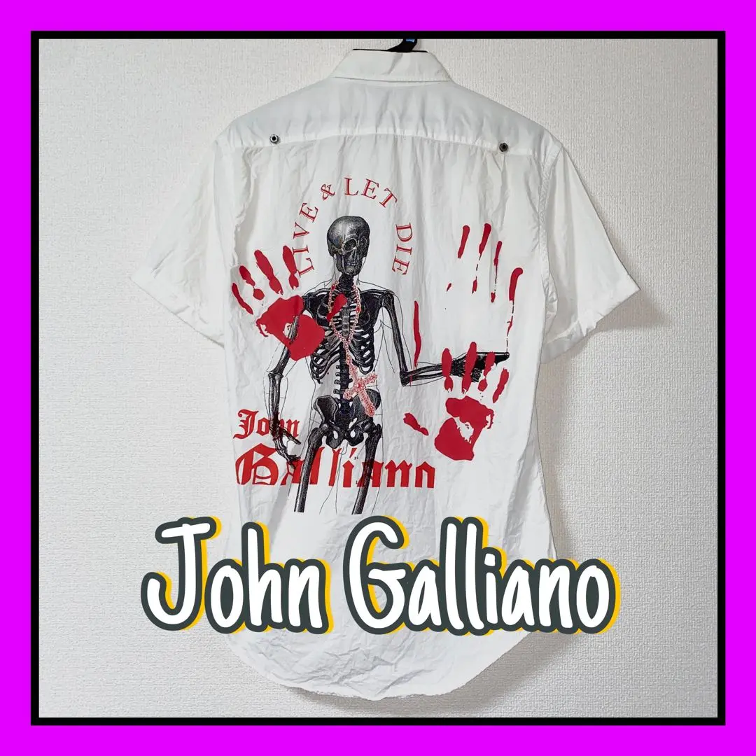 ✨超希少✨【John Galliano】ジョンガリアーノ　07AW アーカイブ 美品】 John Galliano プリントシャツ 07AW ジョンガリアーノ