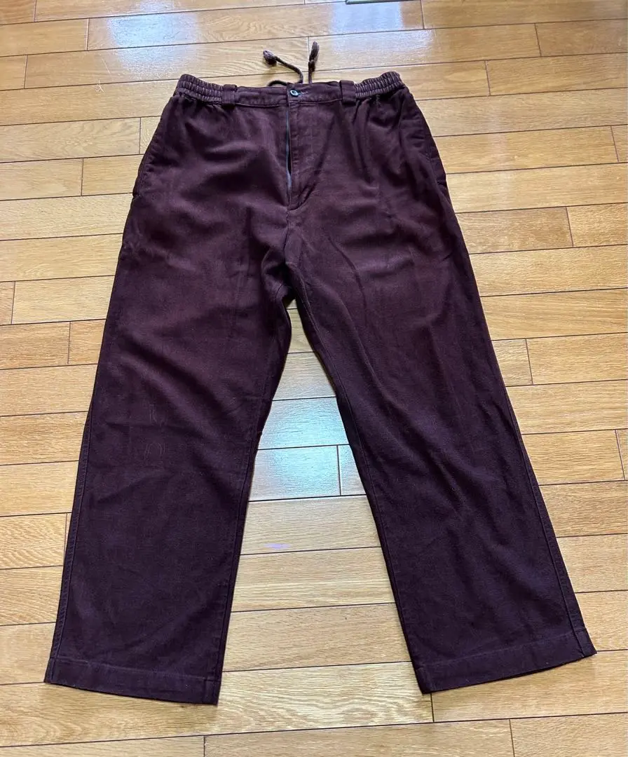 シナコバ 日本製 2タック コーデュロイパンツ 黒 XLサイズ相当 CAL O LINE」CORDUROY 2TUCK PANTS キャルオーライン チェック