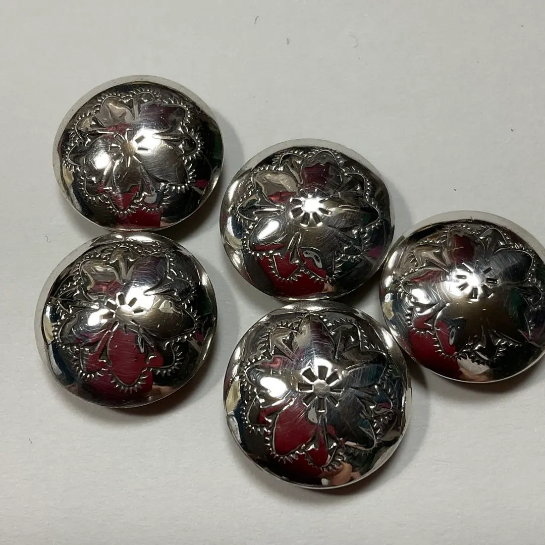 Thumbnail of Vintage Indian Jewelry Silver Concho Button Covers, 5 pieces