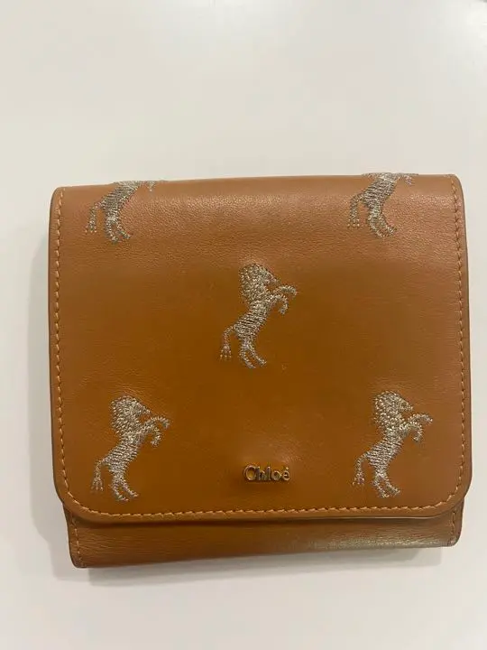 クロエ 人気 馬刺繍 レザー長財布 リトルホース ラウンド