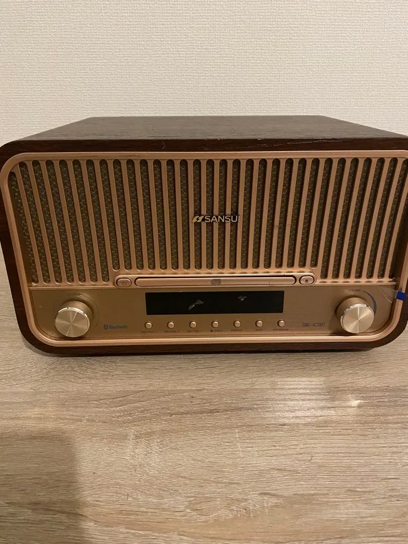 [美品]SANSUI Bluetooth CD SMS-820BT 人気のレトロデザイン・コンポ「SMS-820BT」が大幅パワーアップ