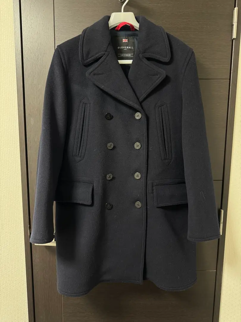 GLOVERALL Long Churchill ピーコート ネイビー 美品 GLOVERALL MC7690/EM CHURCHILL Reefer Coat NAVY