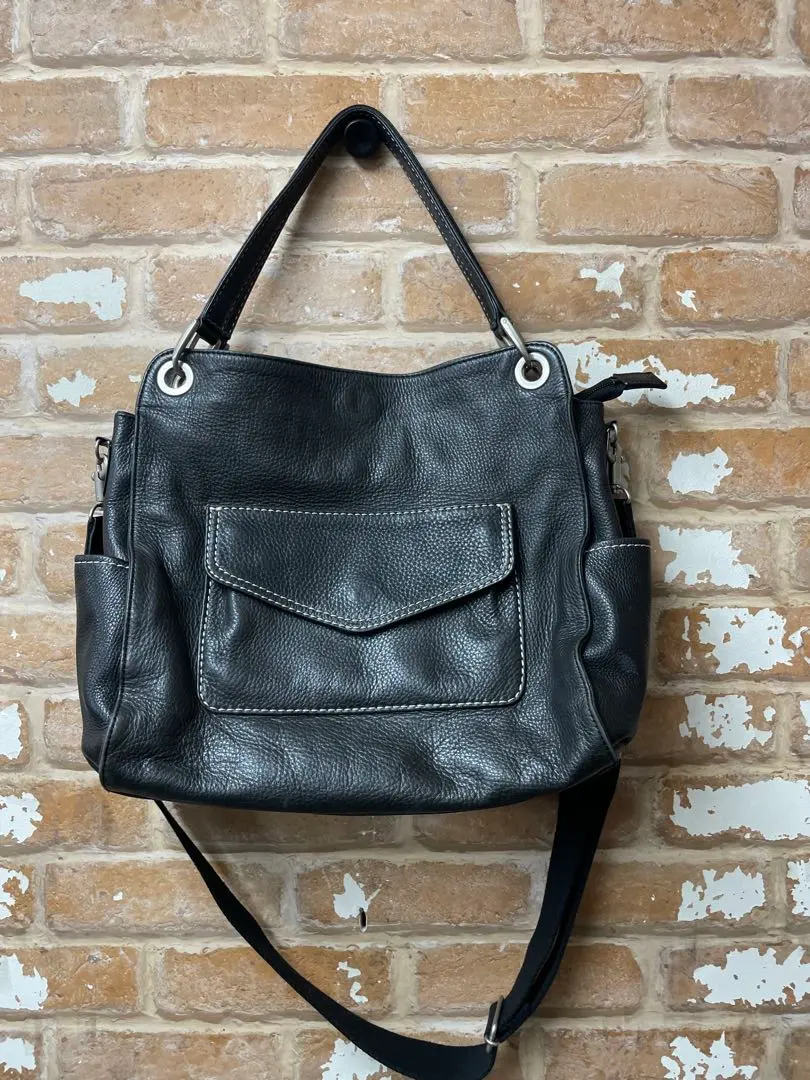 Thumbnail of BARCOS Barcos Hanaa-fu leather bag, shoulder bag, 2-way, black