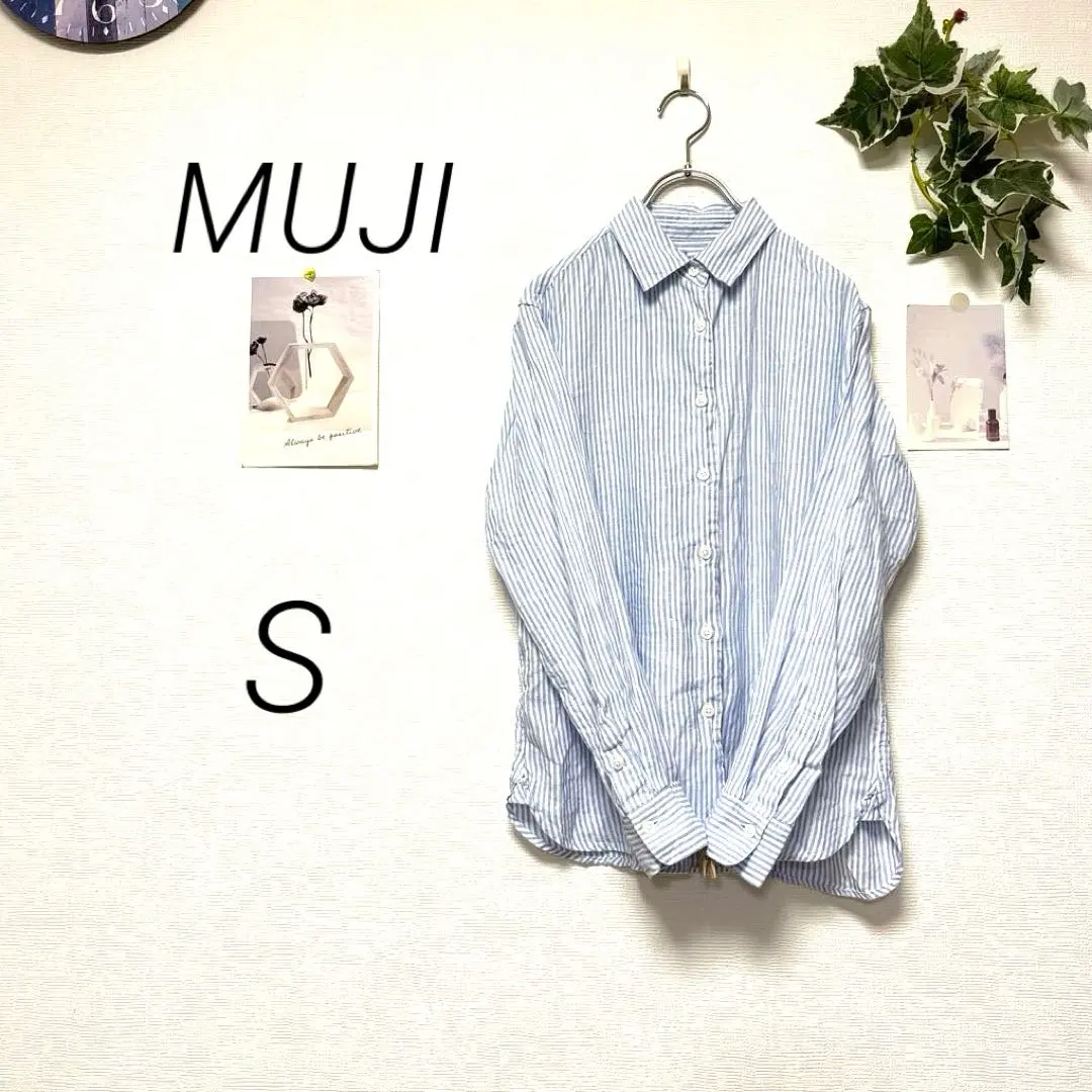 Thumbnail of 10263 MUJI MUJI RYO-HIN Striped Shirt S Hemp Casual