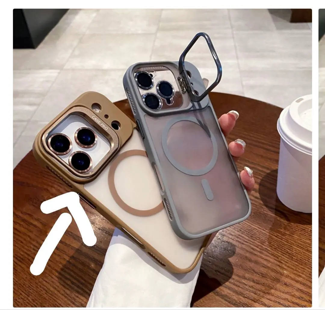 Thumbnail of iPhone 17 Pro Smartphone Case with Built-in Lens Stand - Gold, MagSafe