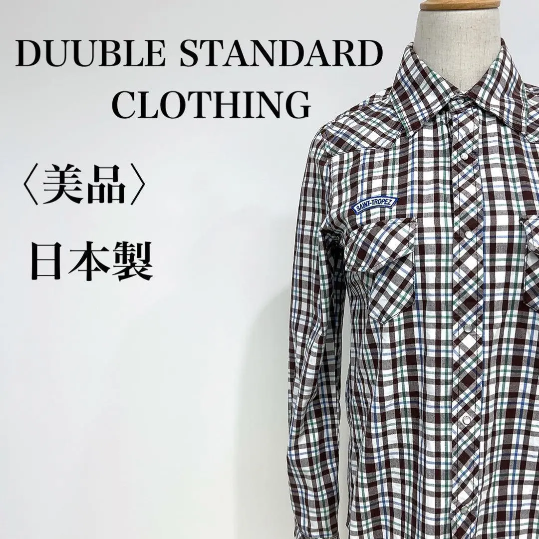 【未使用品】DOUBLE STANDARD チェック長袖 日本製　レースアップ 2025年最新】ダブルスタンダードクロージング カラー/ネック