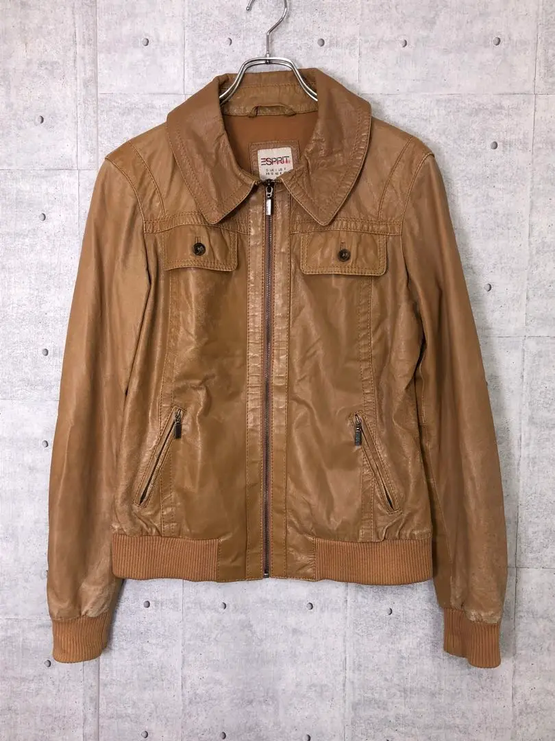 古着　90s ESPRIT 本革レザージャケット 短丈　Mサイズ ブラウン 2025年最新】Esprit レザージャケット・ライダースの人気