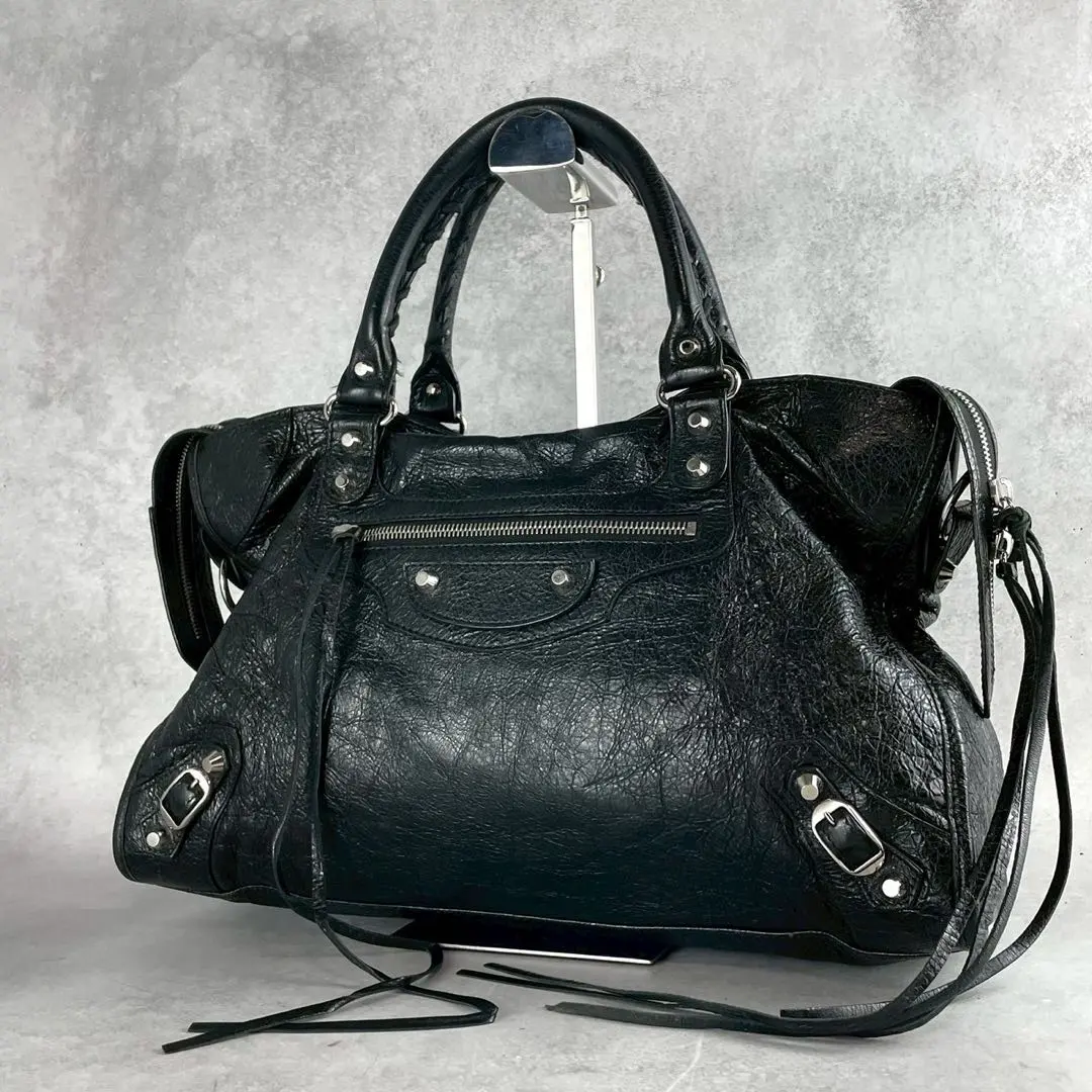 【美品】巴黎世家 手提包 城市系列 黑色 115748 的縮圖