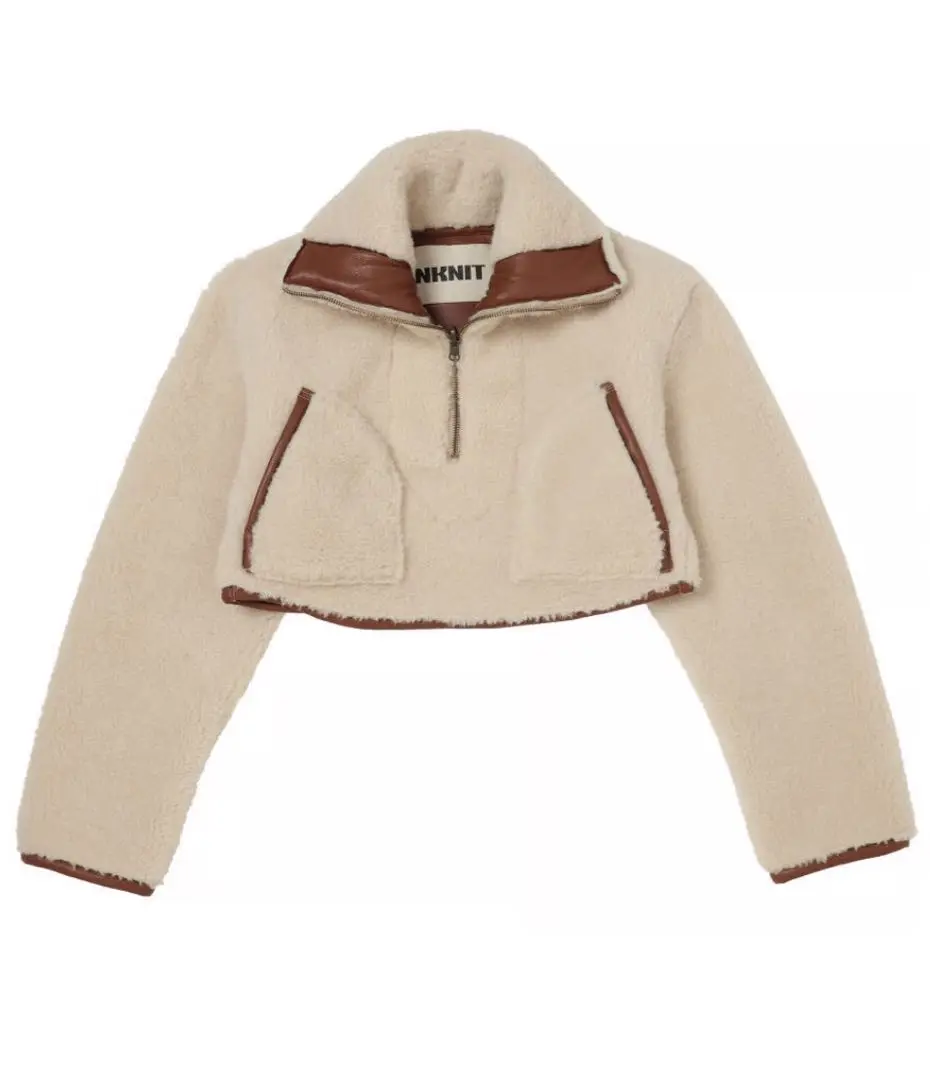 ジャケット・アウター nknit vegan mouton shaped jacket vegan mouton hooded zip jacket | NKNIT