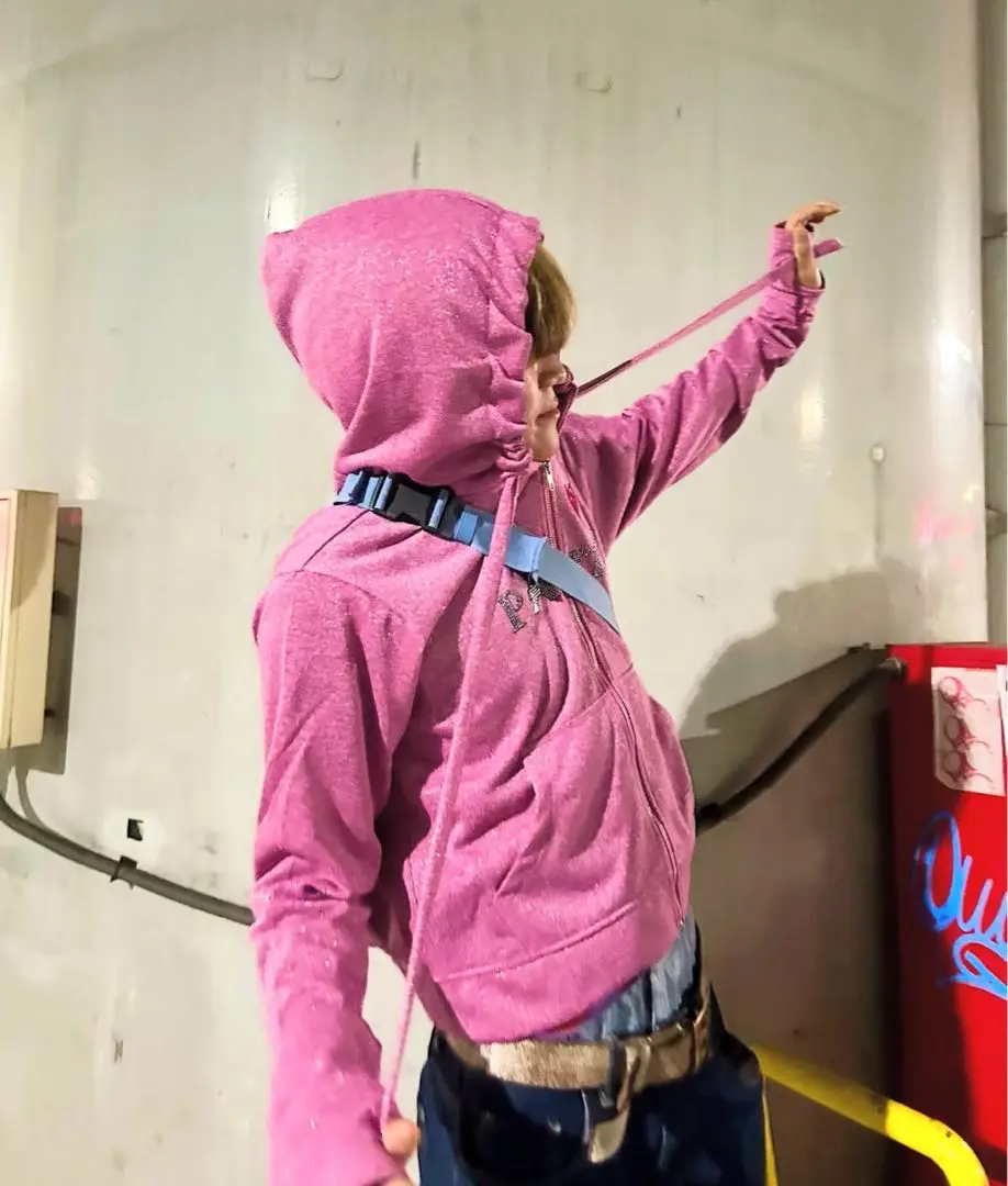 DINOWORKS PORIS SHINE HOODIE フーディー ピンク DINOWORKS (ディノワークス) PORIS SHINE HOODIE ジップアップ