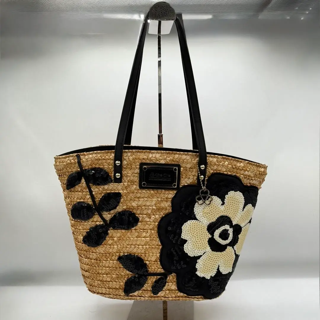 チチニューヨーク お花が可愛いかごバッグ Amazon | [チチニューヨーク] CheChe NewYork 花 立体アップリケ