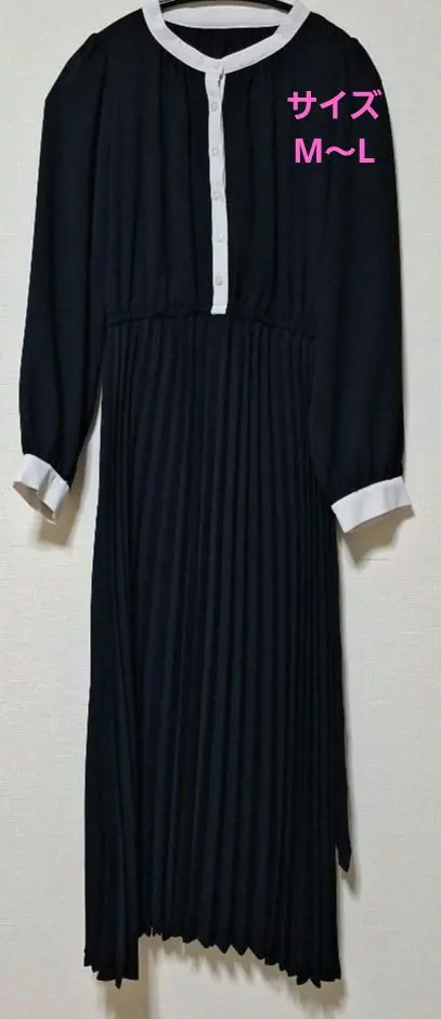 【僅試穿】長袖百褶连衣裙 尺寸M～L 的縮圖