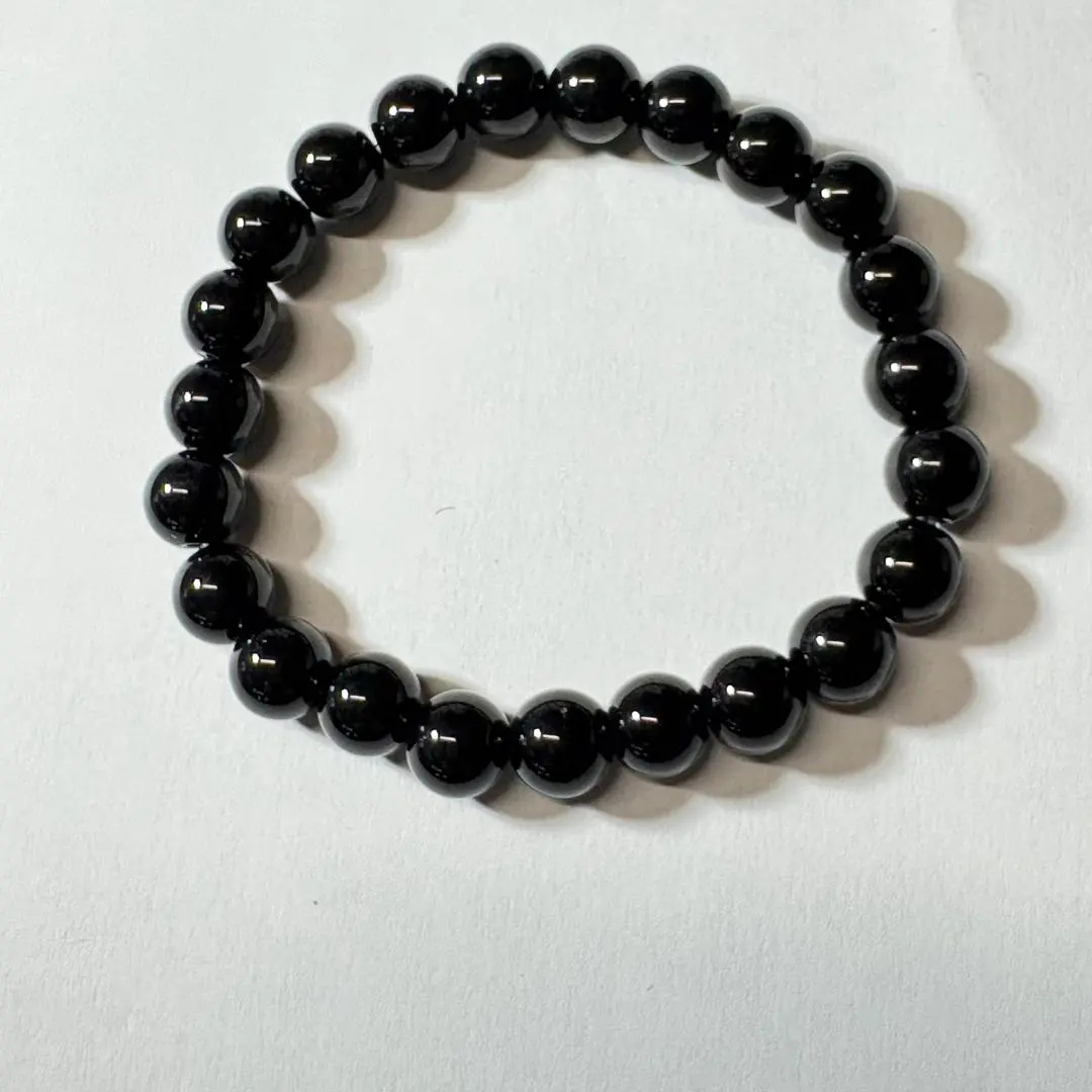 Thumbnail of Black Onyx Bracelet, 8mm beads, fits wrists approximately 17cm. Protective amulet.