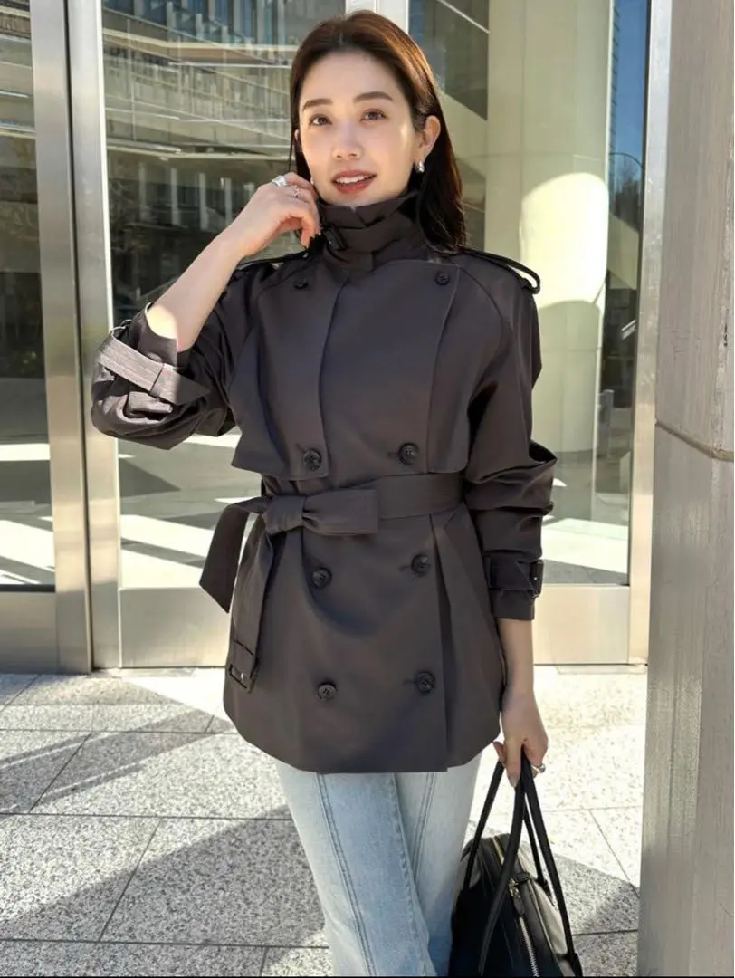 【anuans】大人気完売品♡25SSハーフオーバートレンチコート S anuans】大人気完売品♡25SSハーフオーバートレンチコート S
