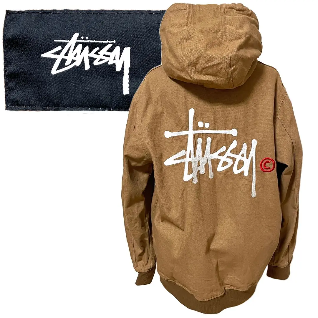 STUSSY ステューシー　ダックワークジャケット　襟コーデュロイ　刺繍ロゴ STUSSY ステューシー ダックワークジャケット 襟コーデュロイ