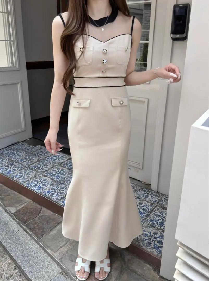 Lumignon bicolor goddess dress【ネイビー】 Lumignon bicolor goddess dress ネイビー