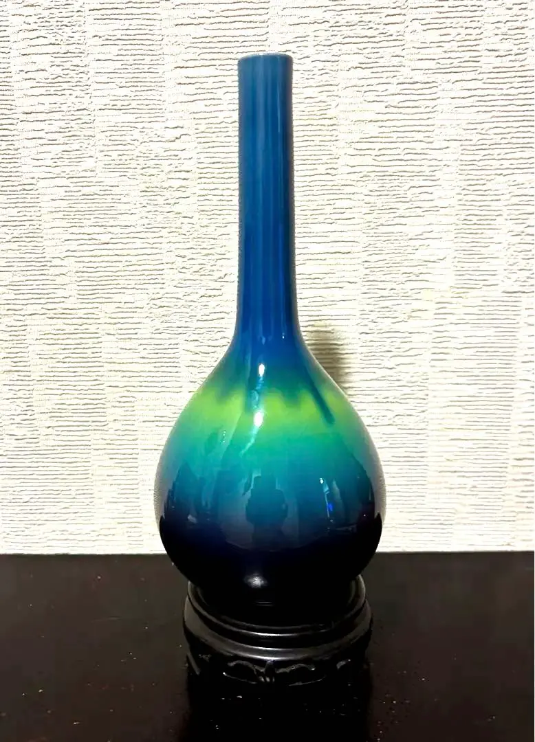 ★九谷焼★徳田三代目八十吉★花瓶★14.5㎝★新品未使用★ 専用 徳田八十吉 三代目 人間国宝 晩年の作 金字 銘 花瓶 九谷焼