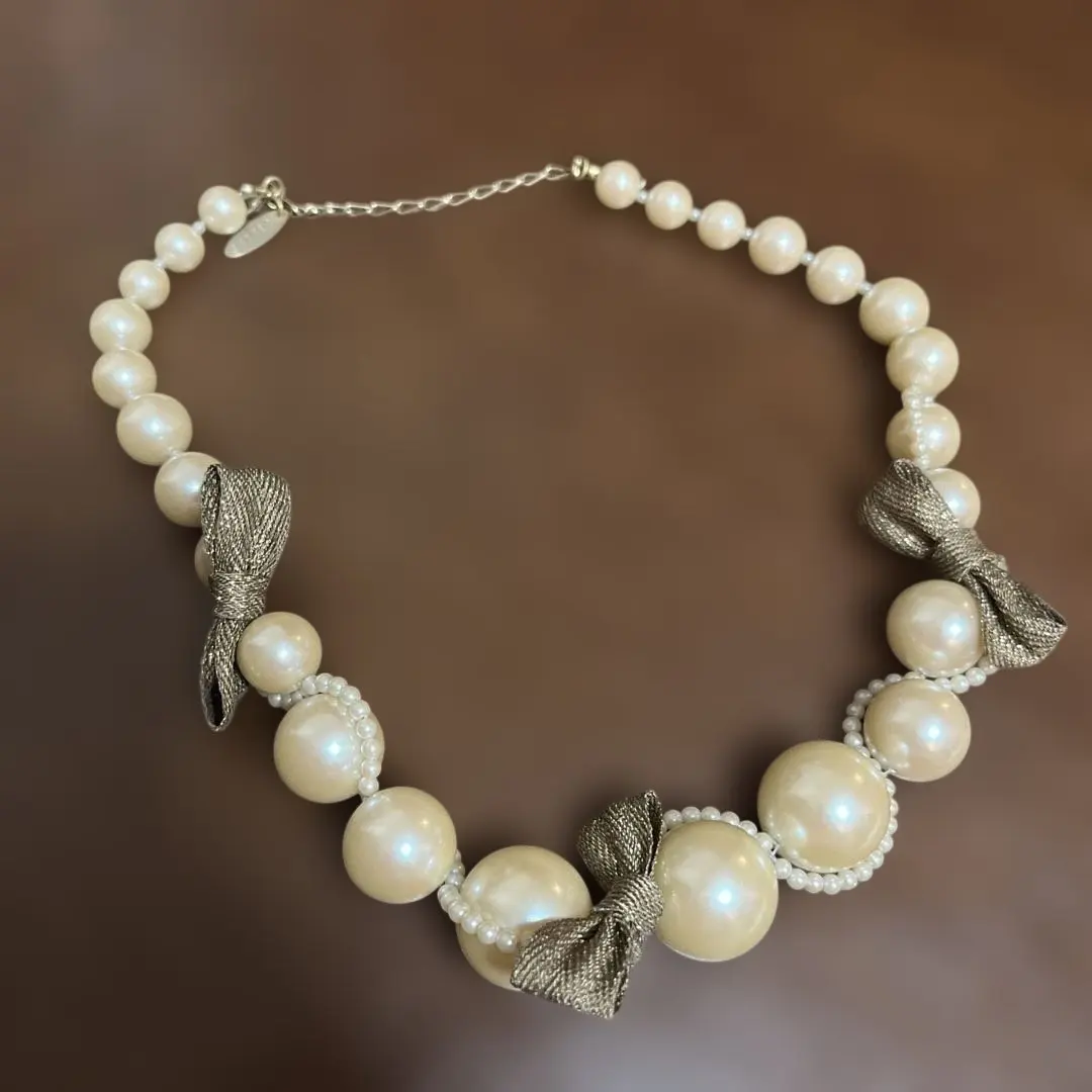 Thumbnail of TO BE CHIC Pearl Ribbon Necklace