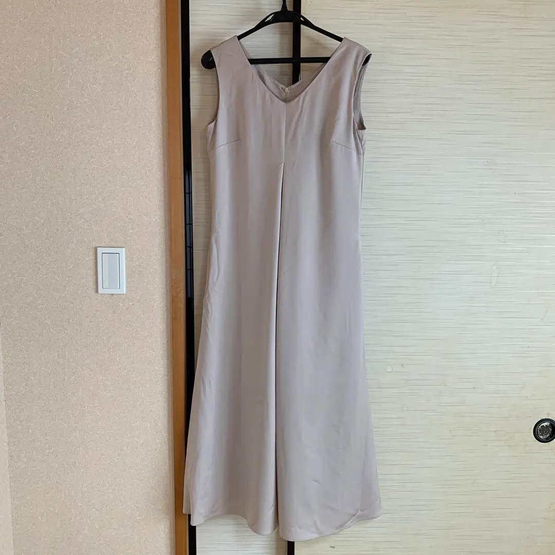 Thumbnail of Beige V-neck Sleeveless Jumpsuit