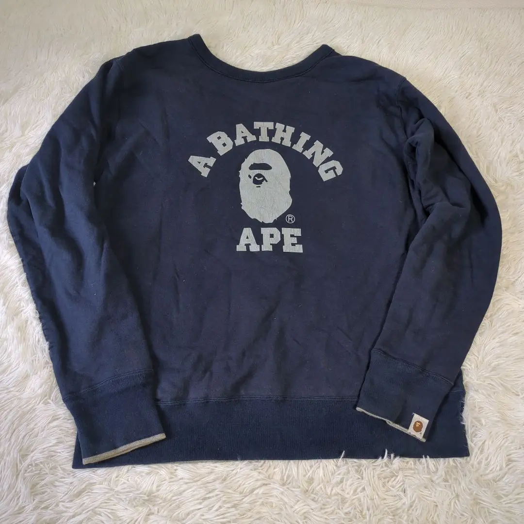 【A BATHING APE】名作 4面リバーシブル クルーネックスウェット M A BATHING APE】名作 4面リバーシブル クルーネックスウェット M