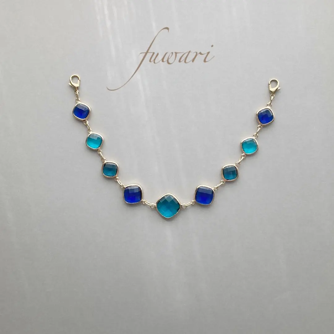 MIX《藍色》羽織繩 和服 蕾絲羽織 磁鐵 法式鉤 的縮圖