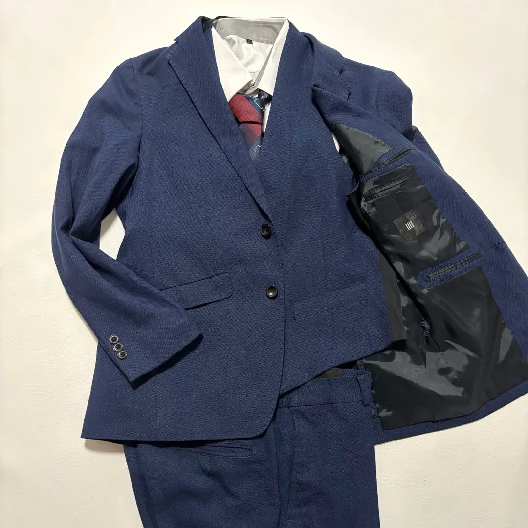 SUIT SELECT 4S 可水洗 三件套 M碼 西裝套裝 海軍藍 的縮圖