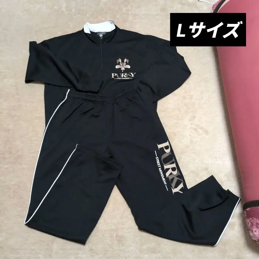 美品！PURKY ベロアジャージセットアップ ジップアップ 2XL 刺繍ロゴ 美品！PURKY ベロアジャージセットアップ ジップアップ 2XL 刺繍