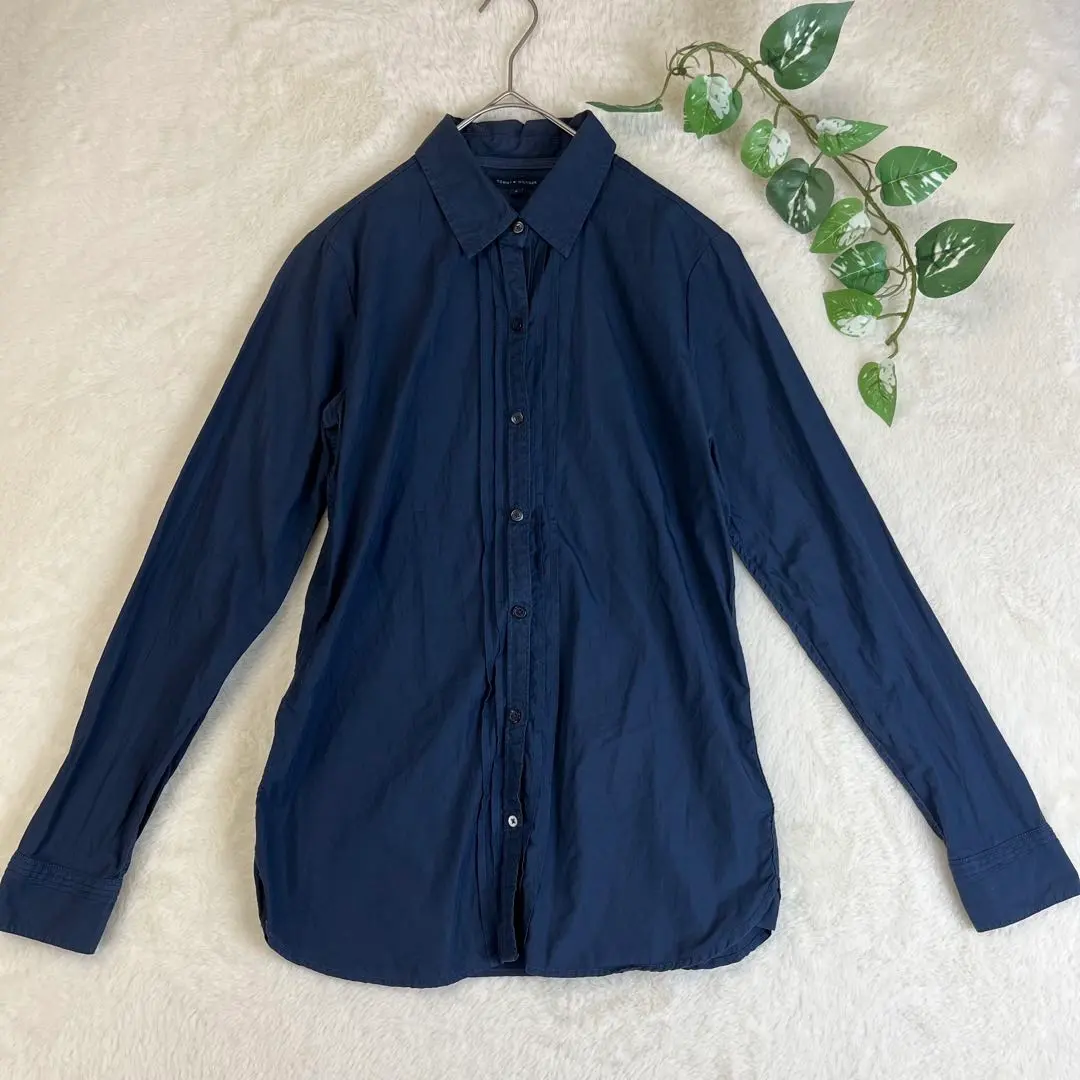 Thumbnail of Tommy Hilfiger Women's Ruffle Button-Down Shirt, Navy, Size M