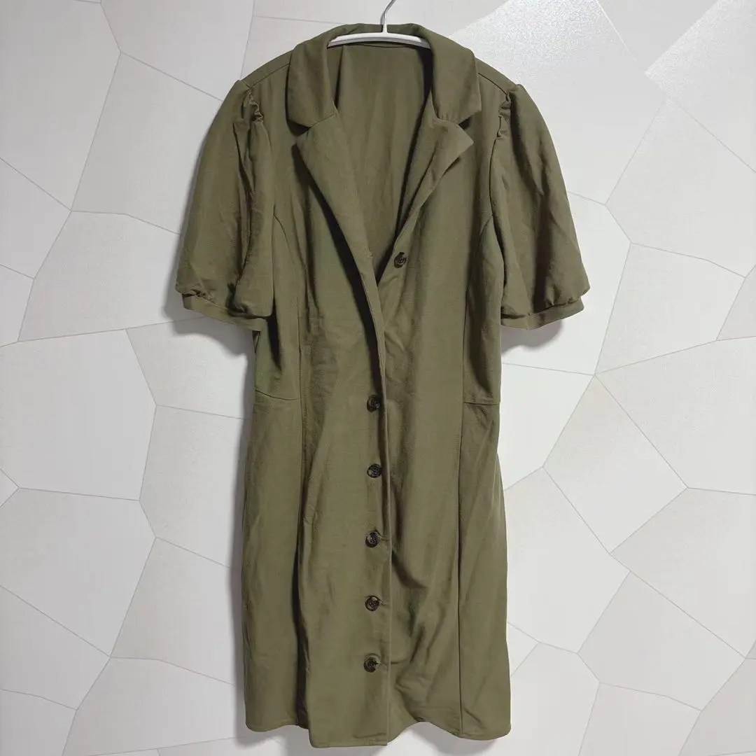 Thumbnail of GU Olive Green Short Sleeve Shirt Dress Mini Dress XL