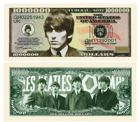 ビートルズ 置物・１ドル札・CDセット ビートルズ 置物・1ドル札・CDセット