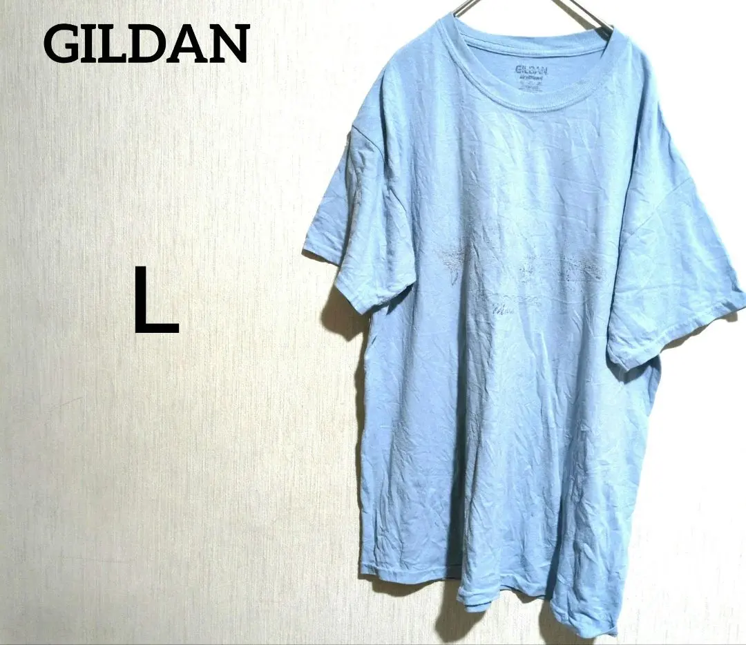 Thumbnail of GILDAN Light Blue Short Sleeve T-Shirt 【L】*Defective Item*