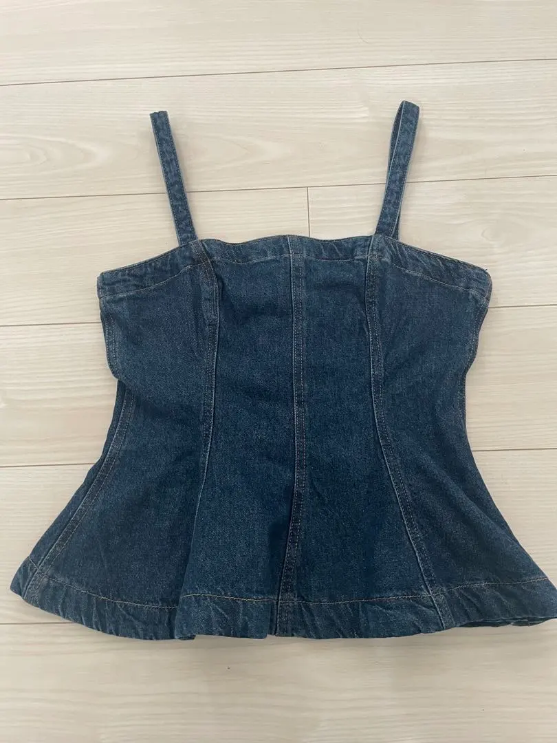 Thumbnail of New, unused item with tags: Denim peplum camisole