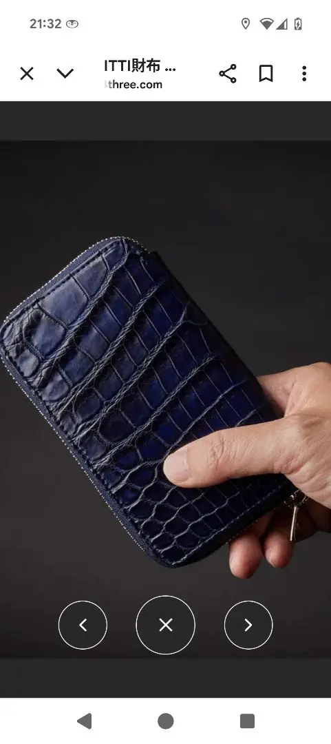 【美品✨】iTTi コンパクトウォレット ワニ革 クロコダイル ネイビー CRISTY SLIM COMPACT WLT / AI CROCO｜藍染クロコダイルレザー