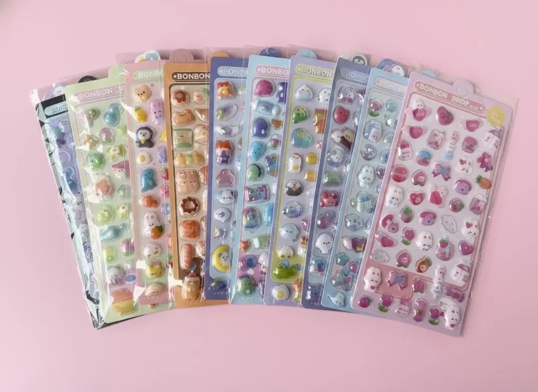 三麗鷗 Bonbon Drops 貼紙 3D 立體 鼓鼓的 10張 角色 的縮圖