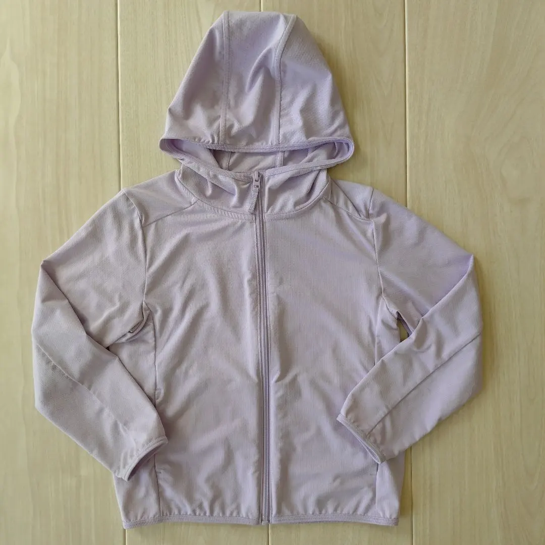 Thumbnail of Uniqlo Airism Light Purple Hooded Zip-up Parka 120