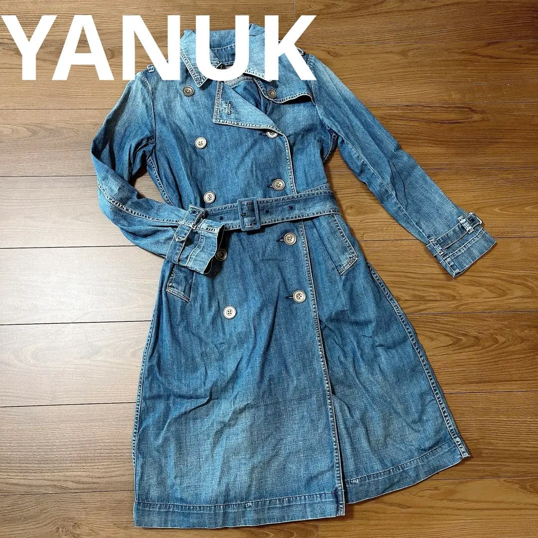 希少✨YANUK ヤヌーク　デニム風　トレンチコート　スプリングコート 2025年最新】YANUK トレンチコート・スプリングコートの人気