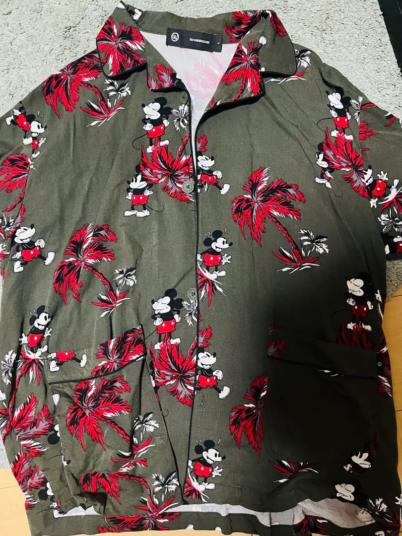 GU×undercover×米奇老鼠睡衣美品L 兩件套夏威夷印花 的縮圖