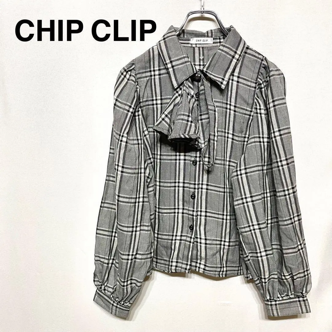 Thumbnail of CHIP CLIP Long Sleeve Shirt Check Pattern Regular Length Ribbon Sleeves Wide