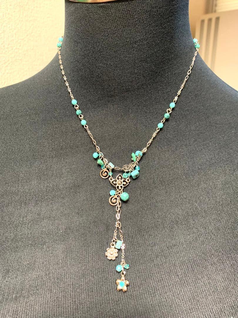 Thumbnail of Antique Natural Stone Design Necklace Turquoise Vintage