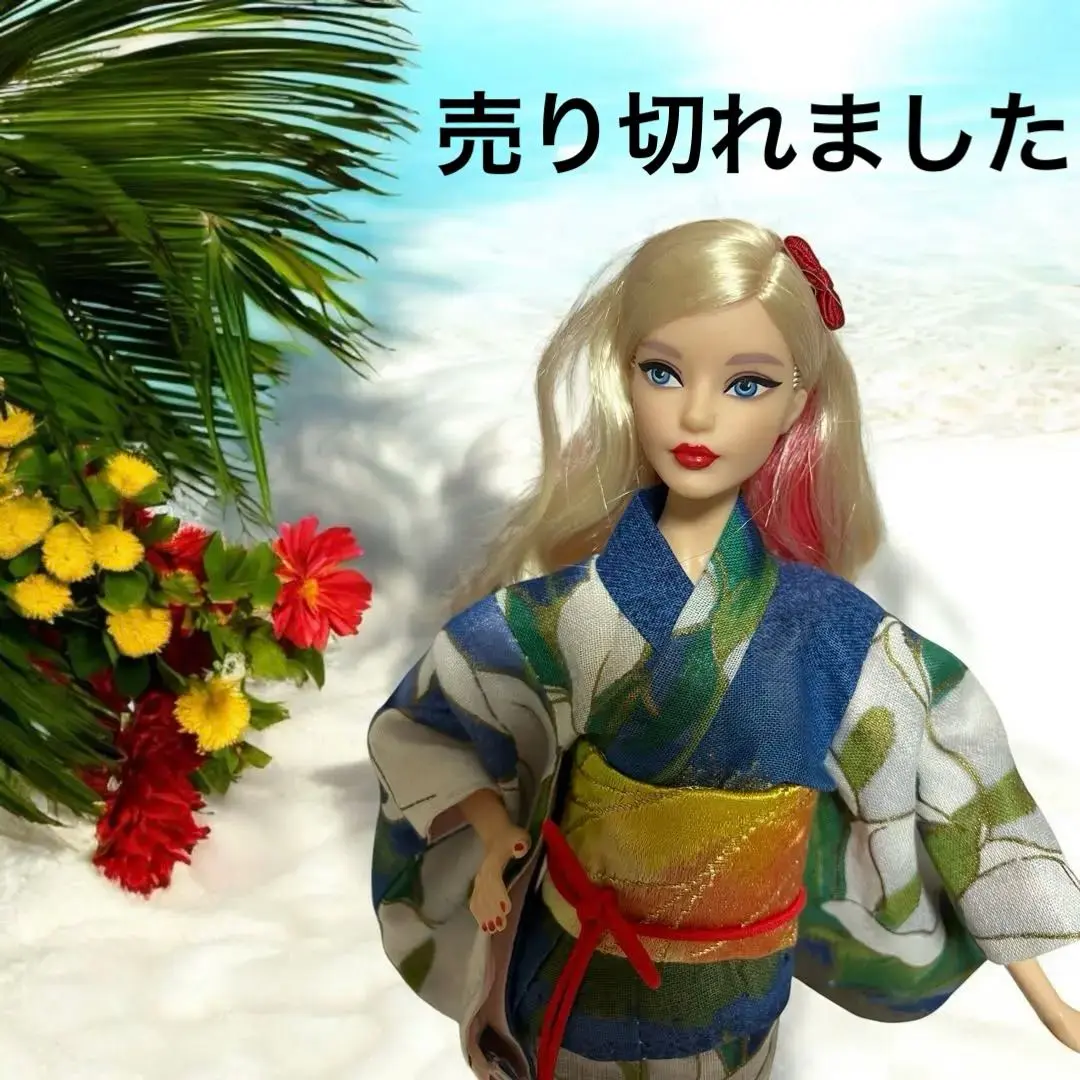 ♡Barbie♡バービー♡ゆかた♡浴衣＆小物4点セット♡新品未使用♡大人サイズ ♡Barbie♡バービー♡ゆかた♡浴衣＆小物4点セット♡新品未使用