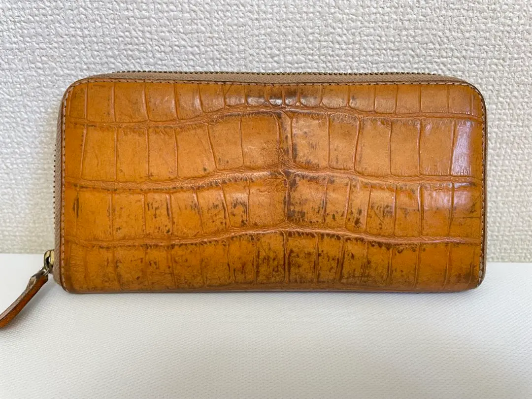 Thumbnail of Discontinued Model ★ Felisi Long Wallet Embossed Leather Crocodile Pattern Mango