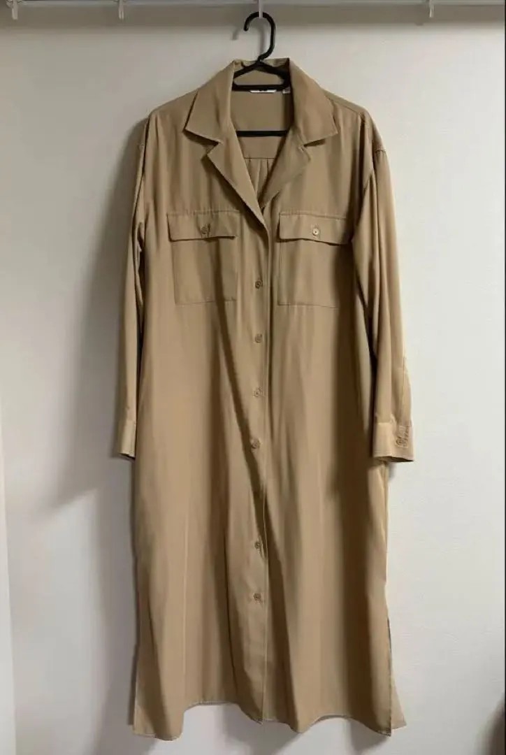 Thumbnail of Beige shirt dress, long sleeves